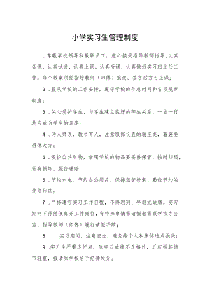 小学实习生管理制度.docx