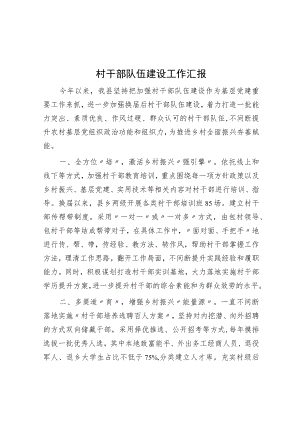 村干部队伍建设工作汇报.docx