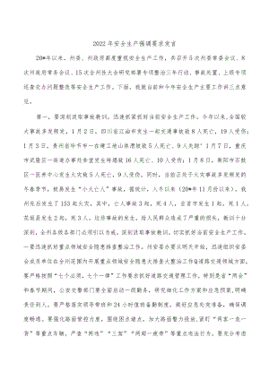2022年安全生产强调要求发言.docx