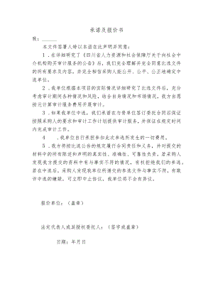 承诺及报价书.docx