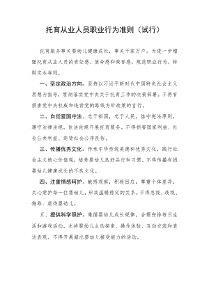 托育从业人员职业行为准则(试行).docx