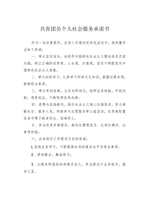 共青团员个人社会服务承诺书.docx