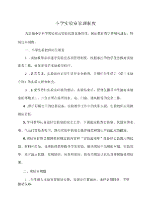 小学实验室管理制度.docx