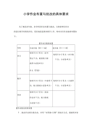 小学作业布置与批改的具体要求.docx