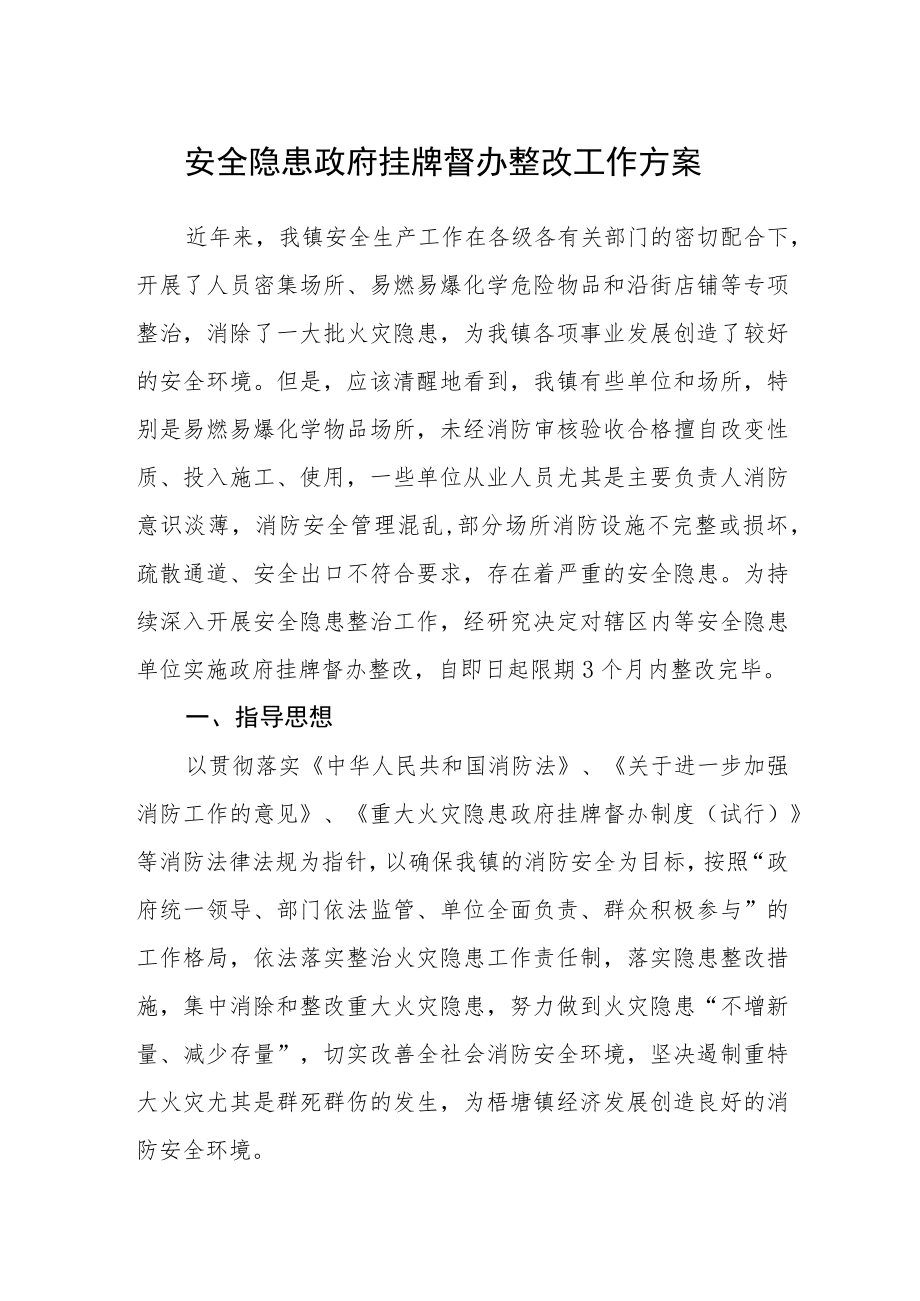 安全隐患政府挂牌督办整改工作方案.docx_第1页