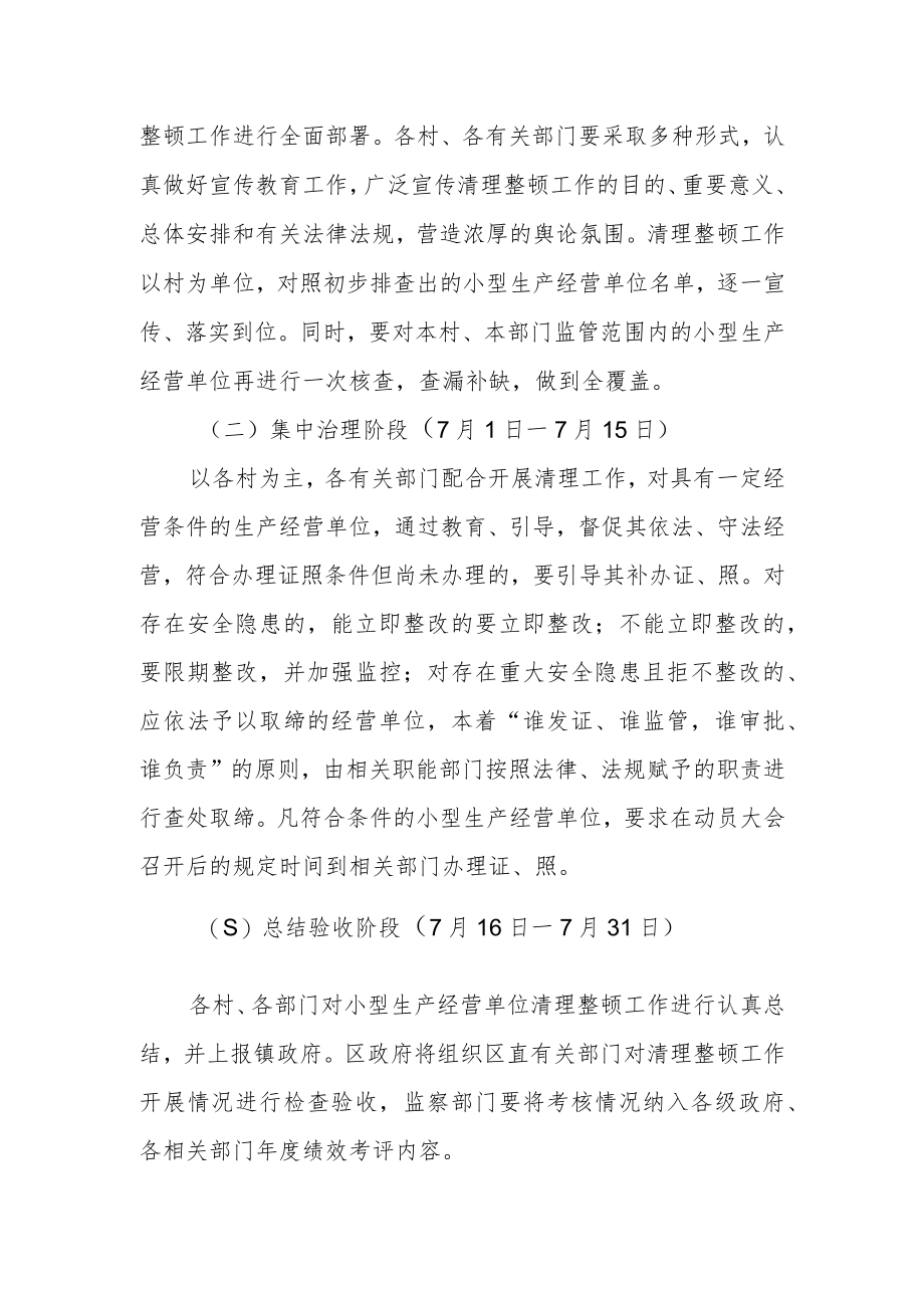 小型生产经营单位清理整顿工作实施方案.docx_第2页