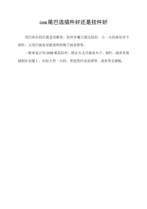 cos尾巴选插件好还是挂件好.docx