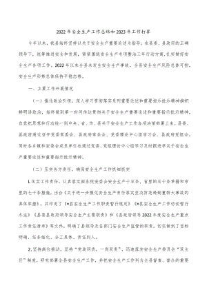2022年安全生产工作总结和2023年工作打算.docx