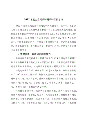 2022年度全县河长制湖长制工作总结.docx