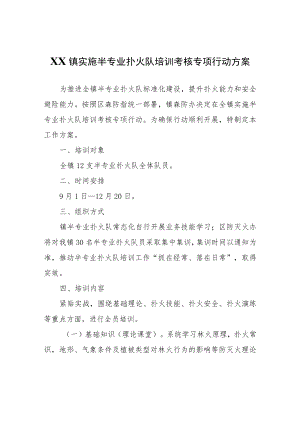 XX镇实施半专业扑火队培训考核专项行动方案.docx