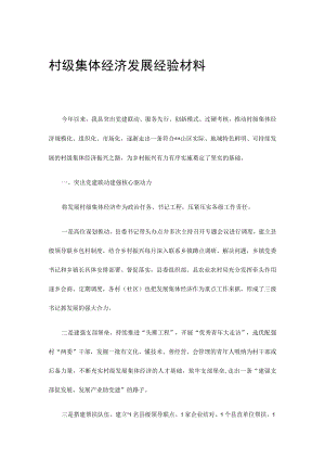 村级集体经济发展经验材料.docx