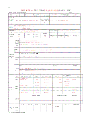 学（院）推荐评审 综合材料一览表.docx