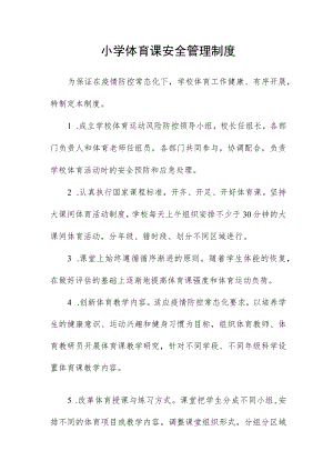 小学体育课安全管理制度.docx