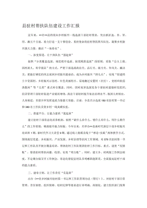 县驻村帮扶队伍建设工作汇报.docx