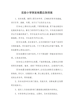 实验小学突发地震应急预案.docx