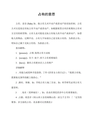 占有的意思.docx