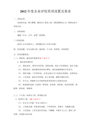 年度企业评优奖项.docx