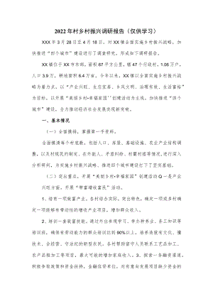2022年村乡村振兴调研报告.docx