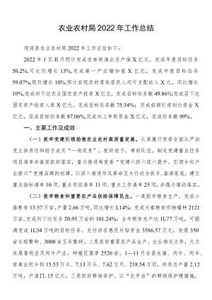 农业农村局2022年工作总结.docx