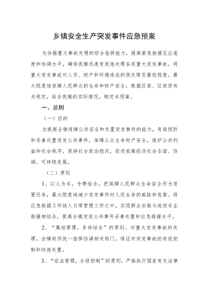 乡镇安全生产突发事件应急预案.docx