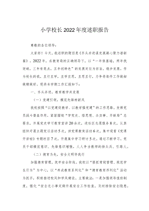 小学校长2022年度述职报告.docx