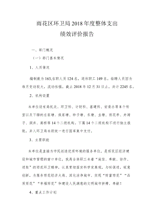 雨花区环卫局2018年度整体支出绩效评价报告.docx