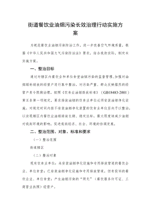 街道餐饮业油烟污染长效治理行动实施方案.docx