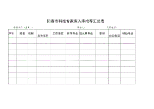 阳春市科技专家库入库推荐汇总表.docx