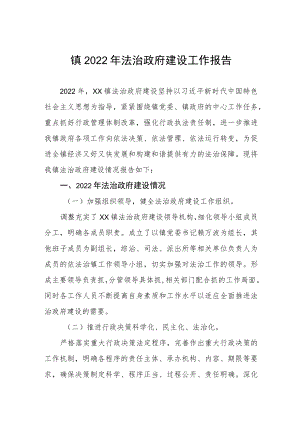 镇2022年法治政府建设工作报告.docx