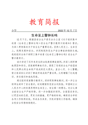 集中收看《生命至上 警钟长鸣》安全生产警示教育片简报.docx