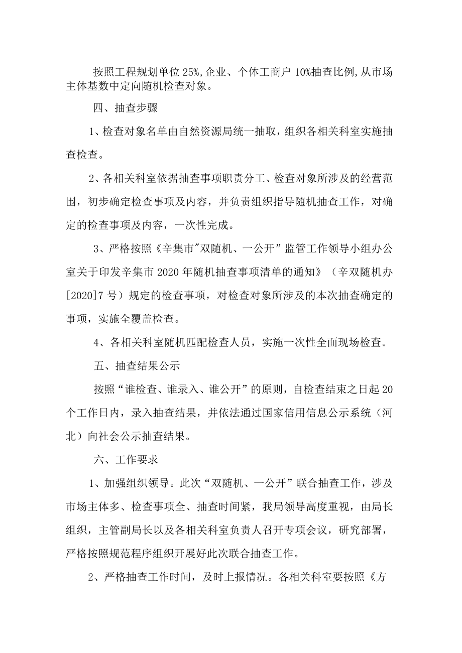 辛集市自然资源和规划局2021年第一次内部联合全覆盖随机抽查工作方案.docx_第2页