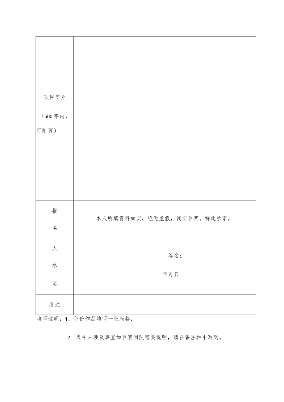 茂名市第四届青年创业创富大赛报名表.docx_第2页