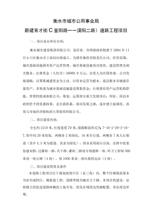 衡水市城市公用事业局新建育才街滏阳路——滏阳二路道路工程项目.docx