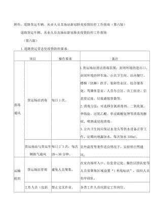 道路货运车辆、从业人员及场站新冠肺炎疫情防控工作指南（第六版）.docx