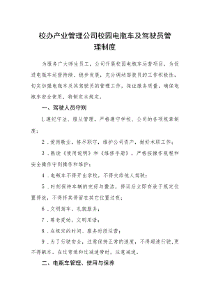 校办产业管理公司校园电瓶车及驾驶员管理制度.docx