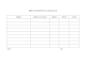 XX职业学院课题登记表.docx