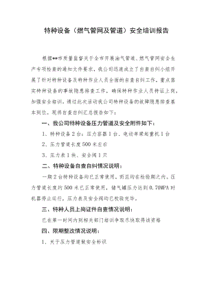 特种设备（燃气管网及管道）安全培训报告.docx