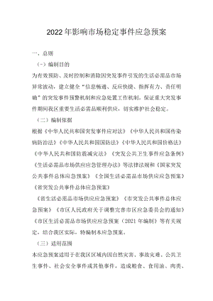 2022年影响市场稳定事件应急预案.docx