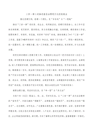 三官一律三进推进基层治理现代化经验做法.docx