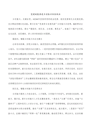 党建赋能推进乡村振兴经验做法.docx
