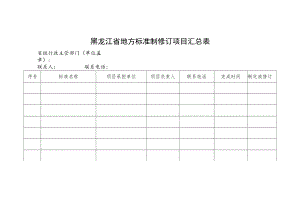 黑龙江省地方标准制修订项目汇总表.docx