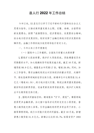 县人行2022年工作总结.docx