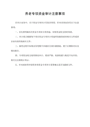 养老专项资金审计注意事项.docx