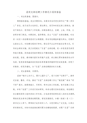 星级支部创建工作情况介绍供借鉴.docx