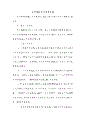 信访维稳工作自查报告.docx