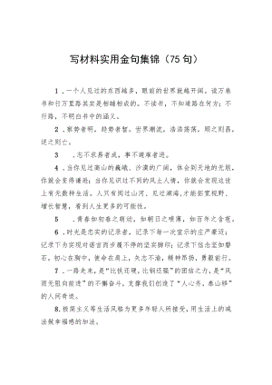 写材料实用金句集锦（75句）.docx