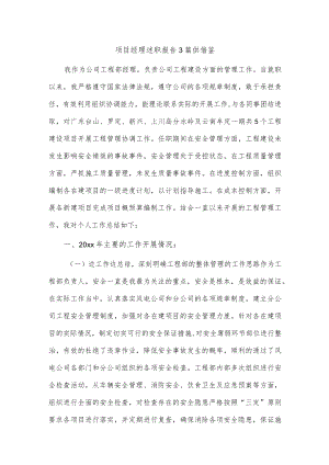 项目经理述职报告3篇供借鉴.docx