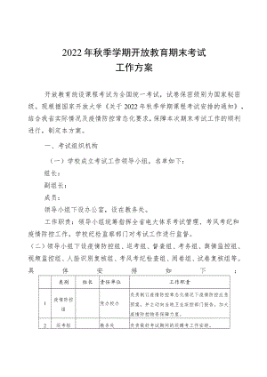 2022年秋季学期开放教育期末考试工作方案.docx