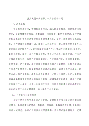 重点发展中高端铝、钢产业行动计划.docx
