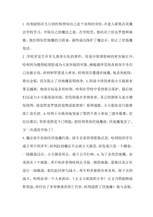 哈利波特主要内容.docx